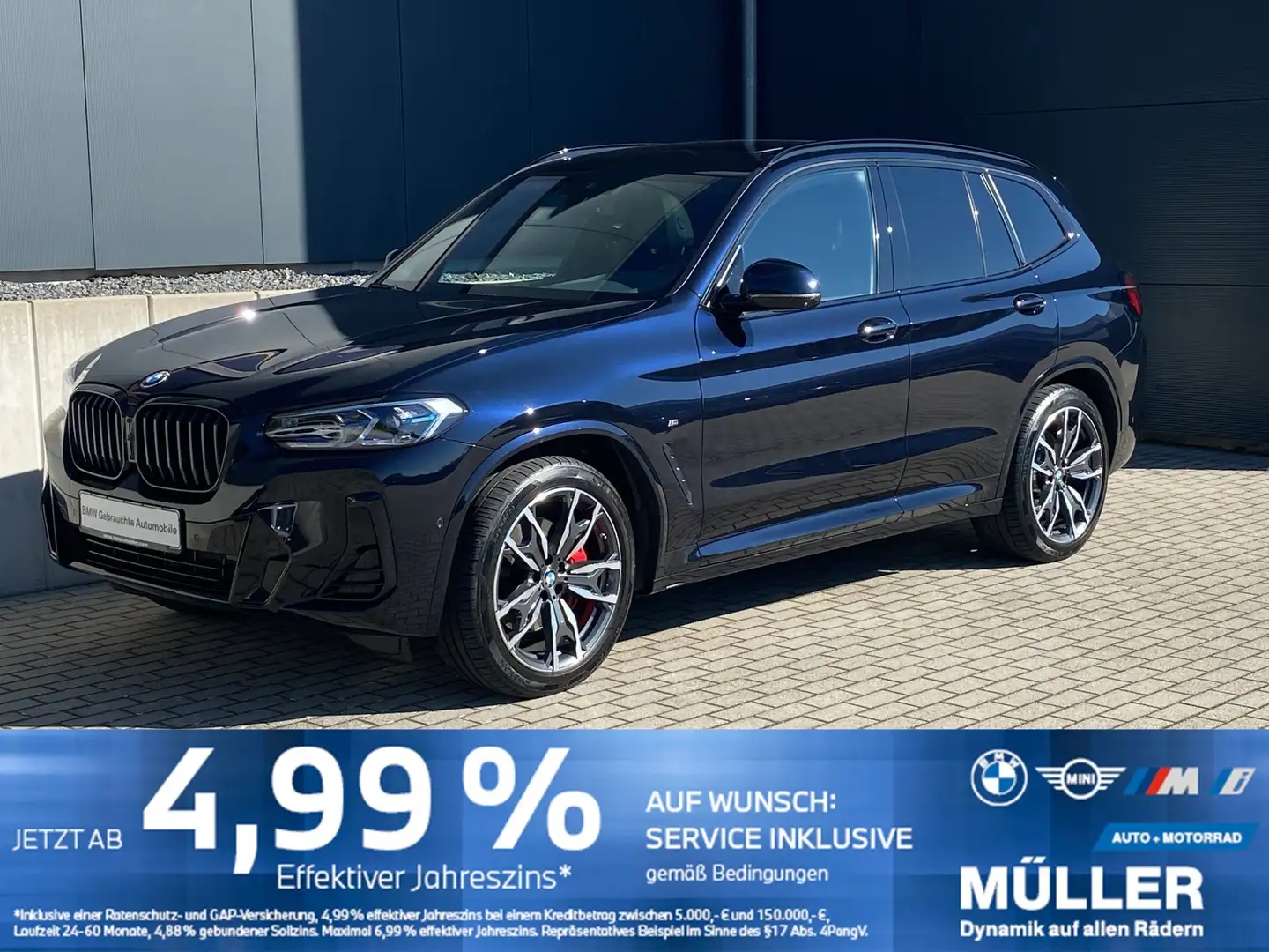 BMW X3 xDrive30d SAG M Sport AHK/SHZ/LASER/PANO/360 Noir - 1