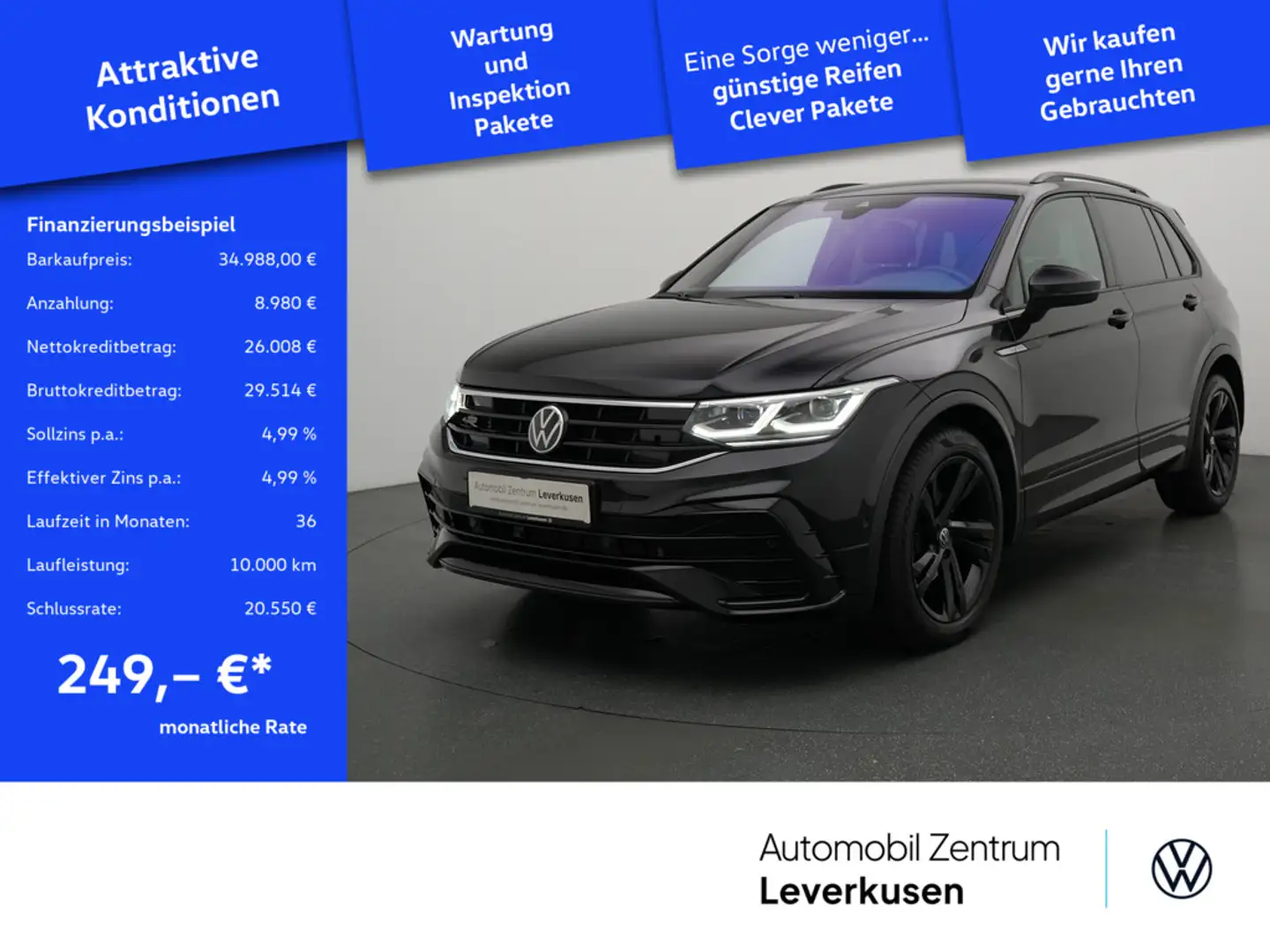 Volkswagen Tiguan R-Line DSG MATRIX NAVI VIRT ACC KAM LE Schwarz - 1