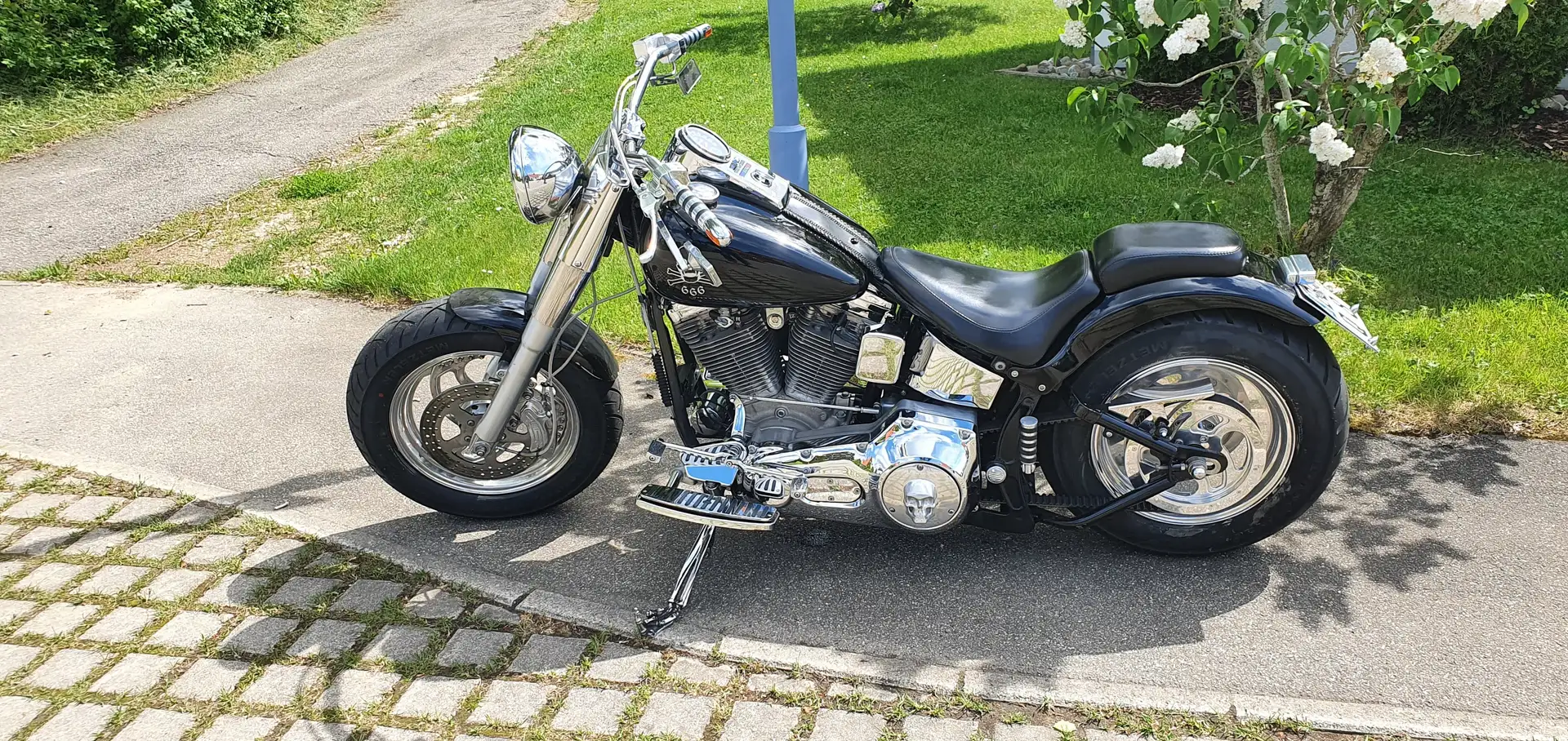 Harley-Davidson Fat Boy Custom Bike Zwart - 1