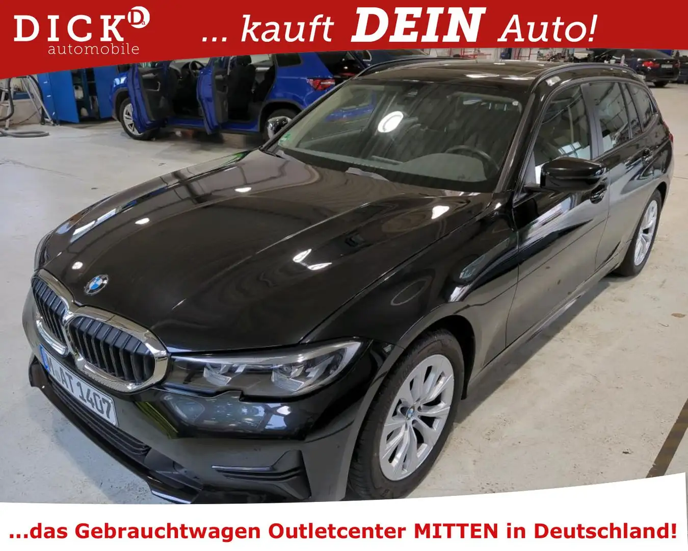 BMW 318 d T Advantage PANO/AHK/VIRTU/LED/NAVI/PDC/8Fa Schwarz - 1