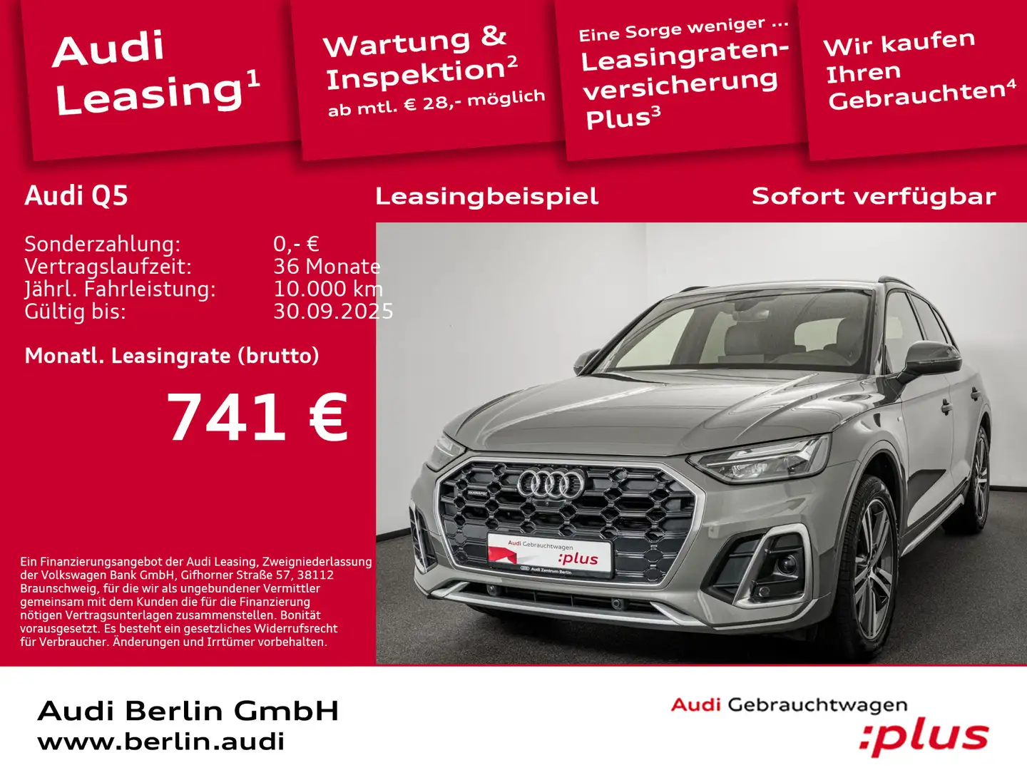 Audi Q5 S line 45 TFSI qu.S tr. AHK STDHZG 360°K HUD Szürke - 1