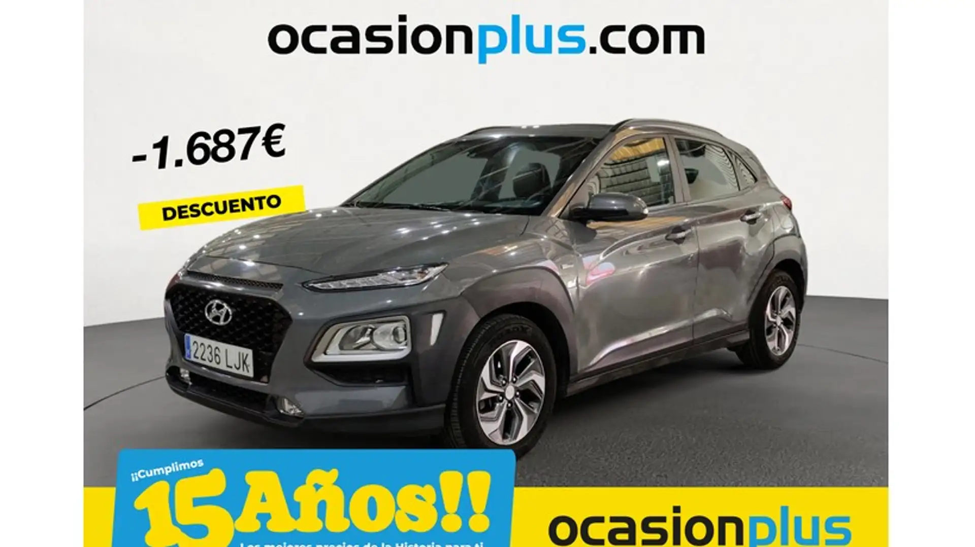 Hyundai KONA HEV 1.6 GDI DT Klass Gris - 1