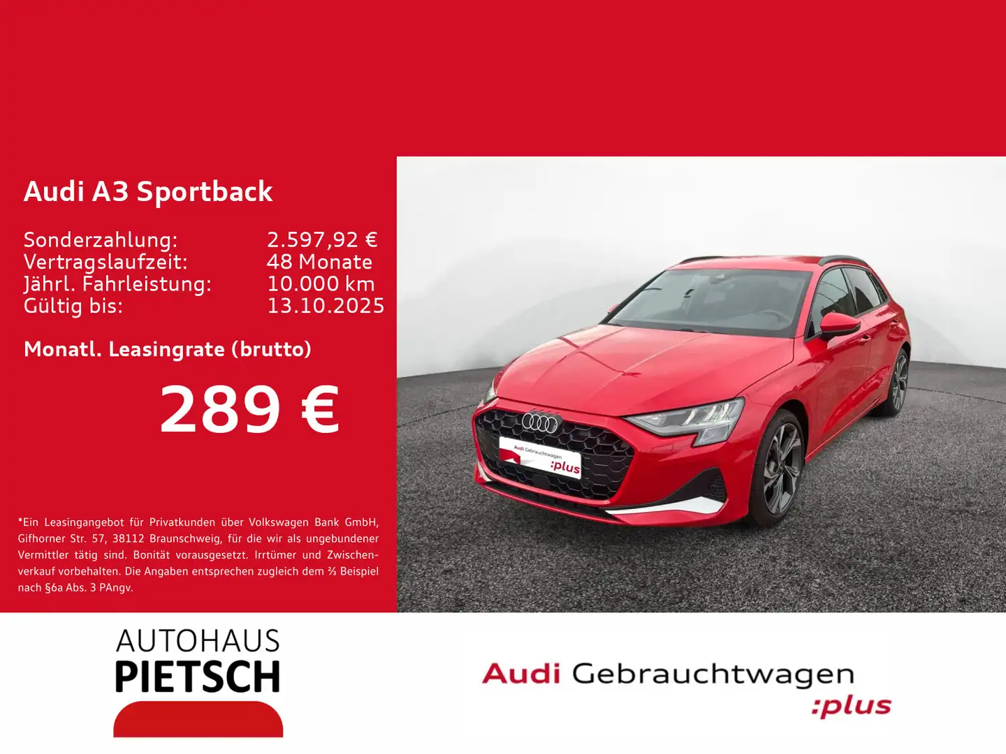 Audi A3 35 TFSI advanced S line ACC AHK LED Rouge - 1