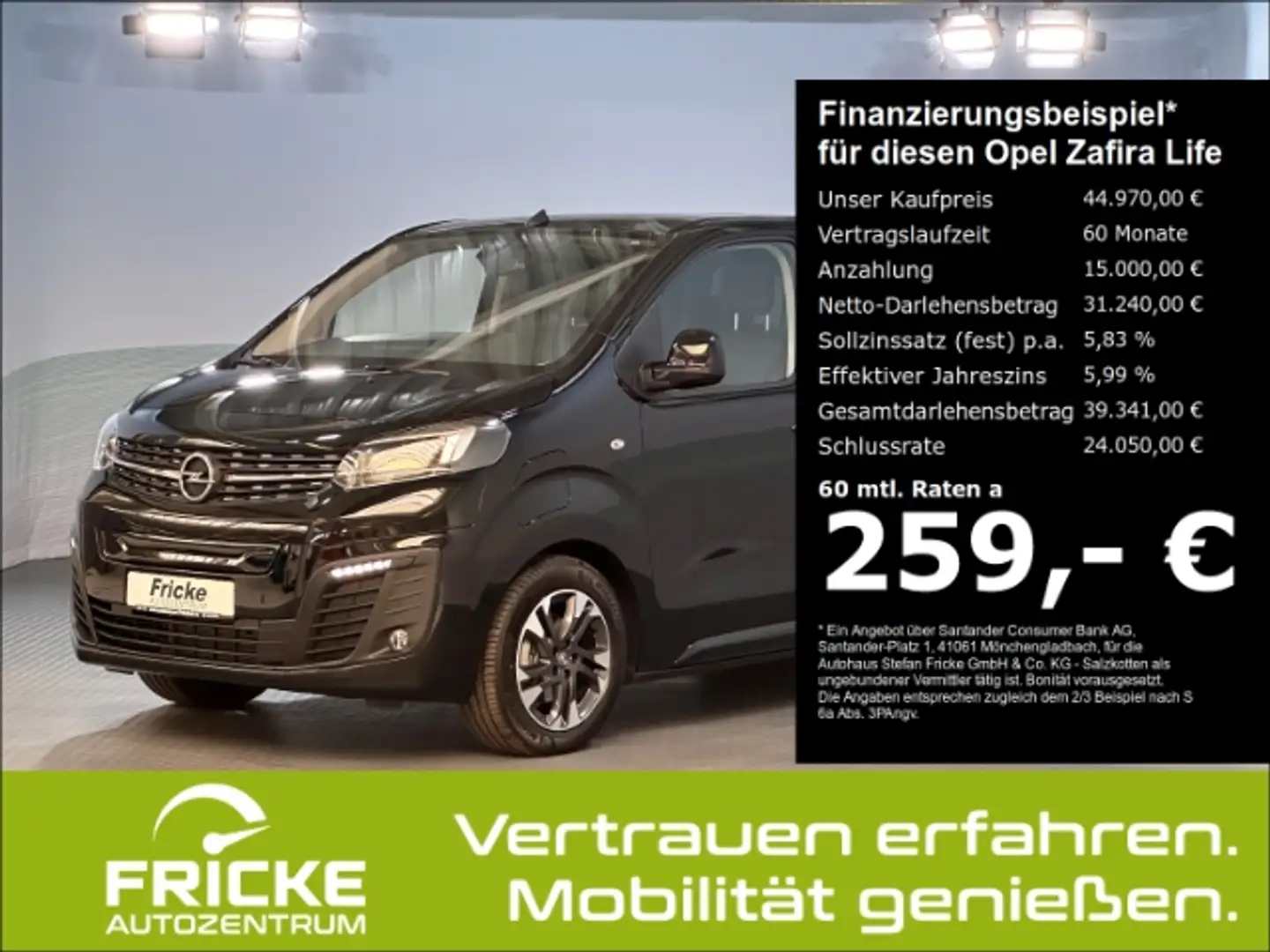 Opel Zafira Life -e M Tourer 75kWh+Panoramadach+Leder Negro - 1
