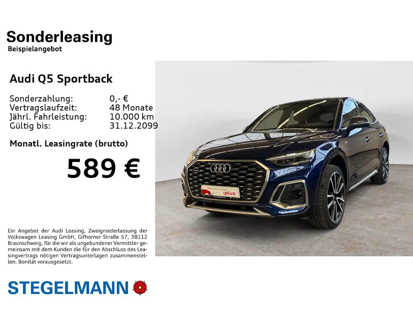 Audi Q5 40 TDI qu. S-tronic S-Line *Matrix- Niebieski - 2