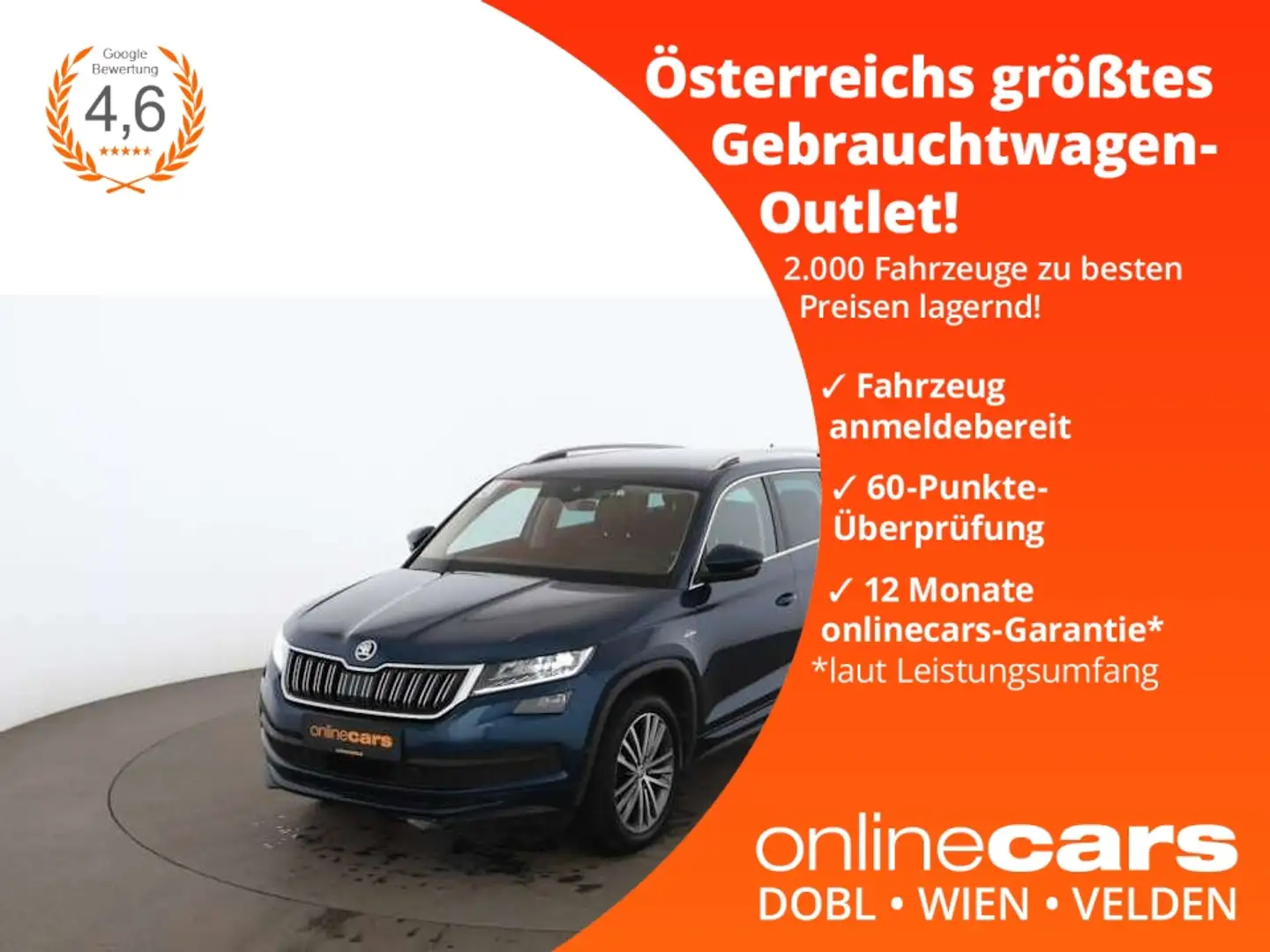 Skoda Kodiaq 2.0 TDI L&K Aut LED 360-CAM RADAR NAVI Blau - 1