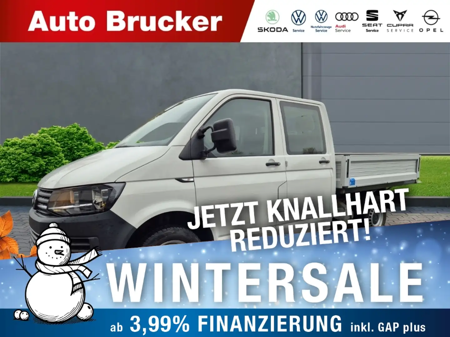Volkswagen T6 Transporter Pritsche Doppelkabine lang 2.0 TSI Weiß - 1
