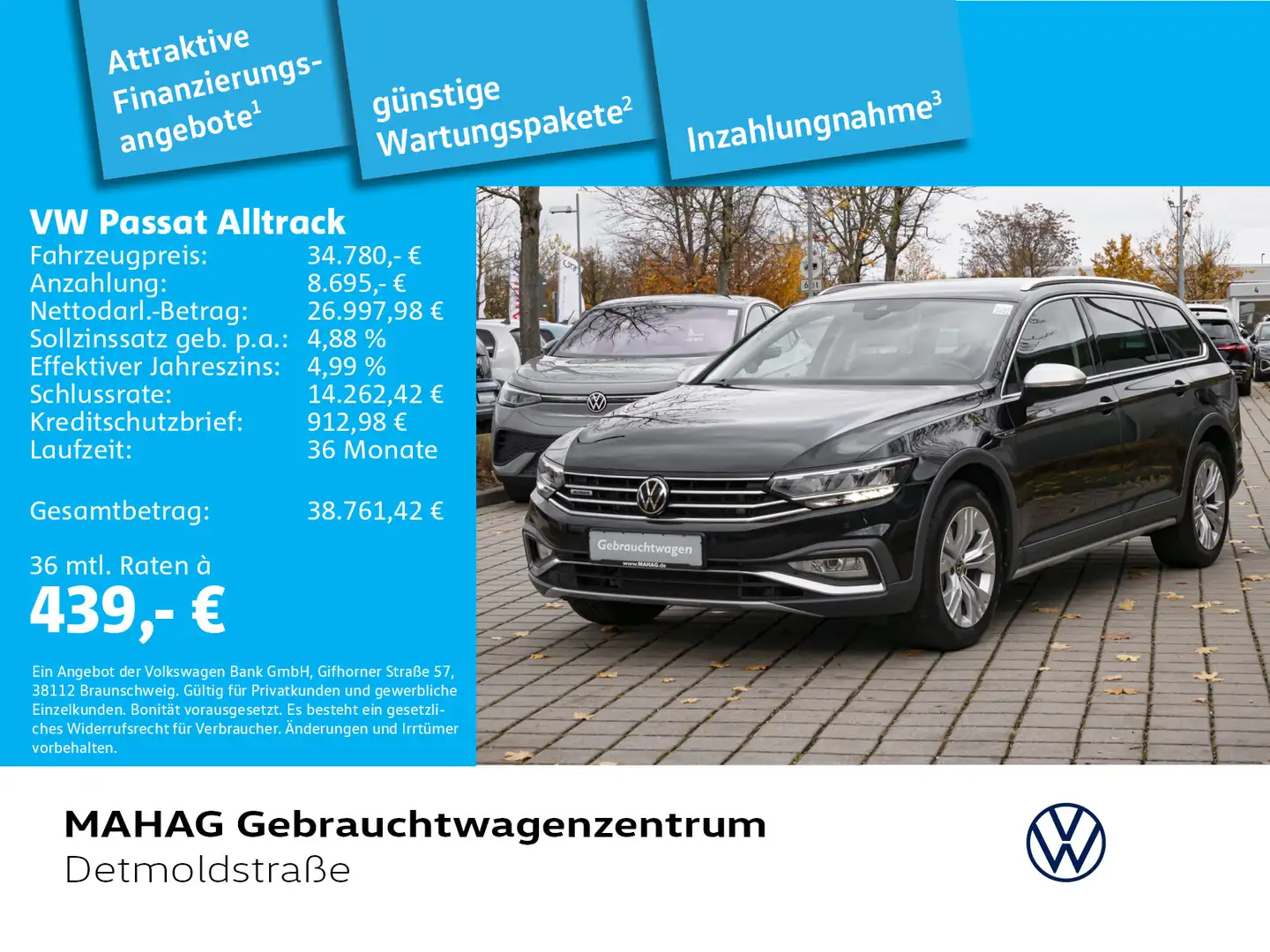 Volkswagen Passat Alltrack 4 Mot 2.0 TSI LED Navi ParkPilot Schwarz - 1