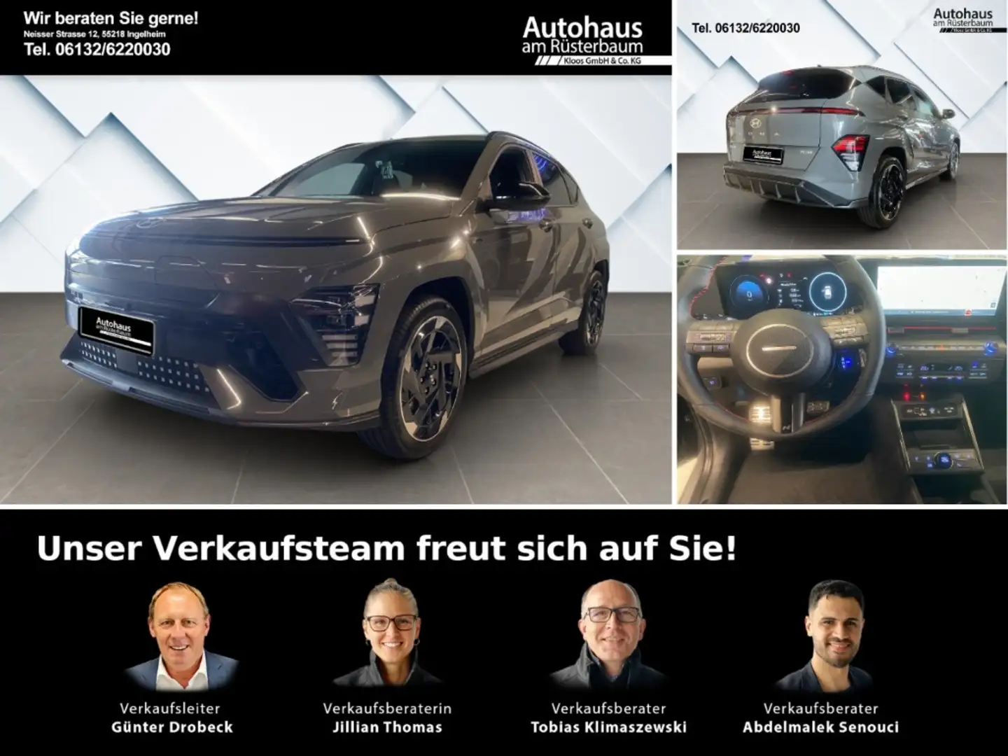 Hyundai KONA N-Line SX2 (MY26) EV 65kWh (204 PS) 2WD el. Heckkl Grau - 1