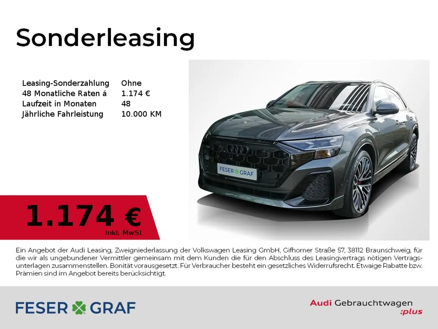 Audi Q8 SUV 50 TDI Matrix Pano Sthzg Leder Grau - 1