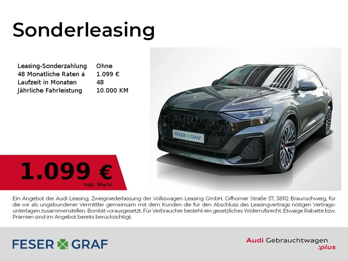 Audi Q8 SUV 50 TDI Matrix Pano Sthzg Leder Grau - 1