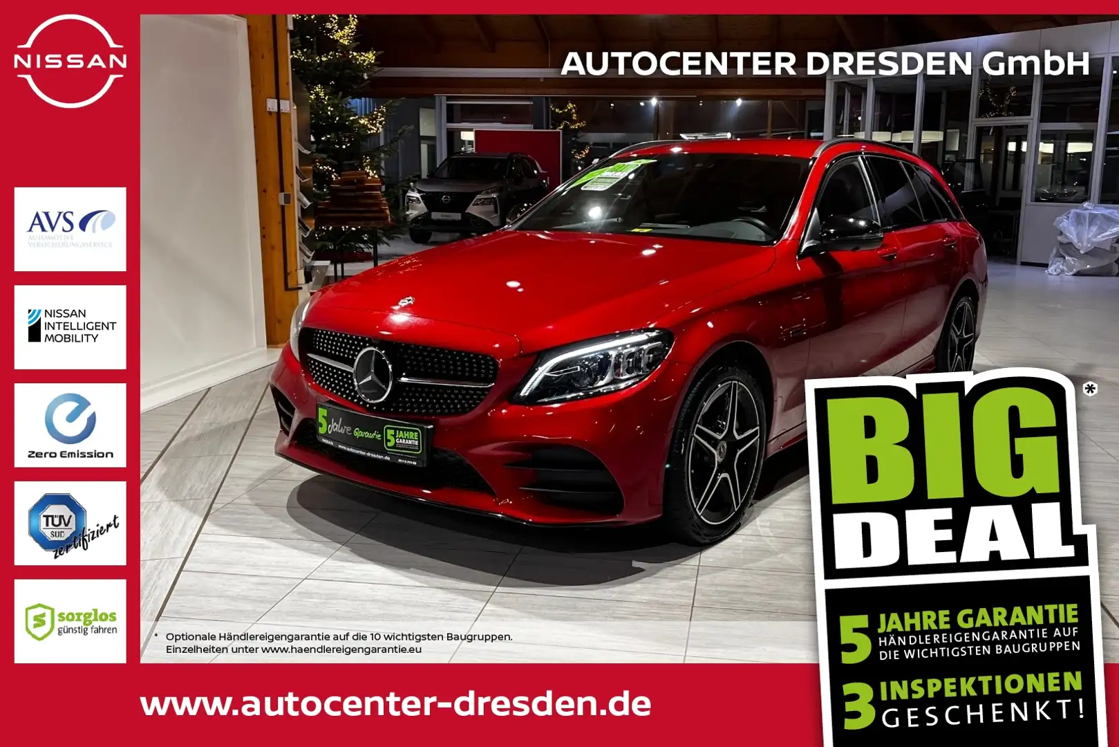 Mercedes-Benz C 300 T e AMG Line ACC+AHK+LED+Navi+SHZ+360+LM Roşu - 1