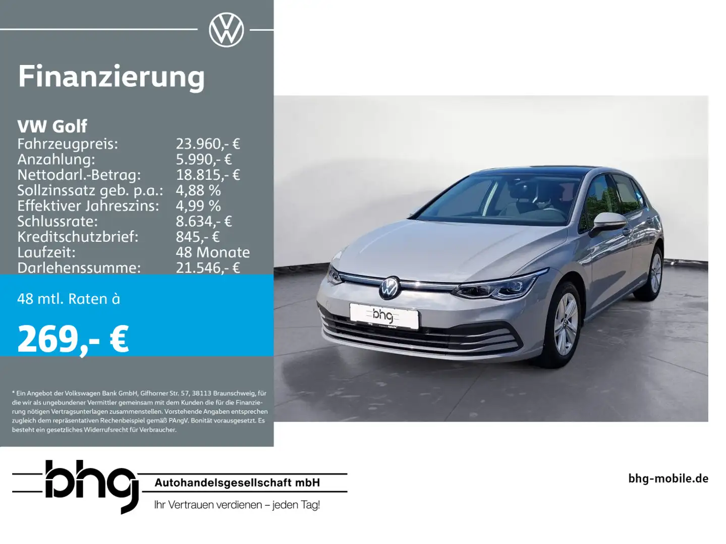 Volkswagen Golf 1.0 TSI Life LED-Scheinwerfer Klimaanlage ` Grau - 1