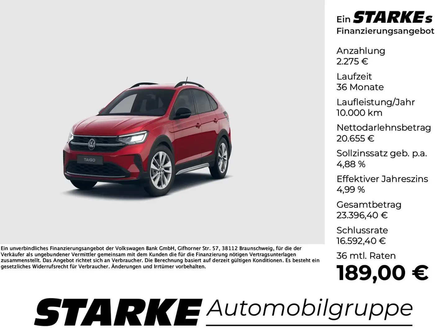 Volkswagen Taigo 1.0 TSI Goal Rot - 1