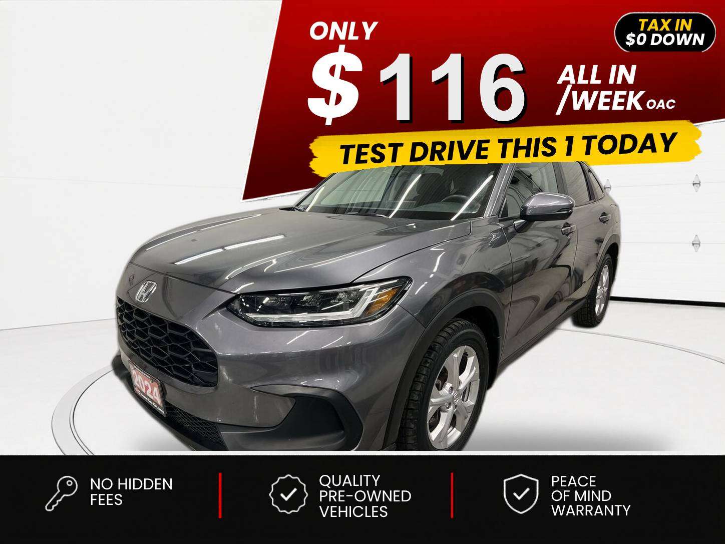 Gray 2024 Honda HR-V SUV / Crossover Front-Wheel Drive Automatic