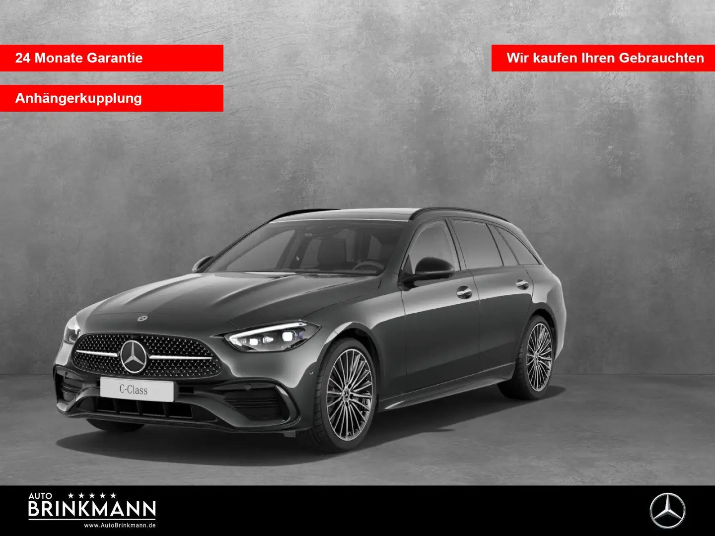 Mercedes-Benz C 200 C 200 d T-Modell AMG-LINE/AHK/PANO-SHD/NIGHT SHZ Grijs - 1