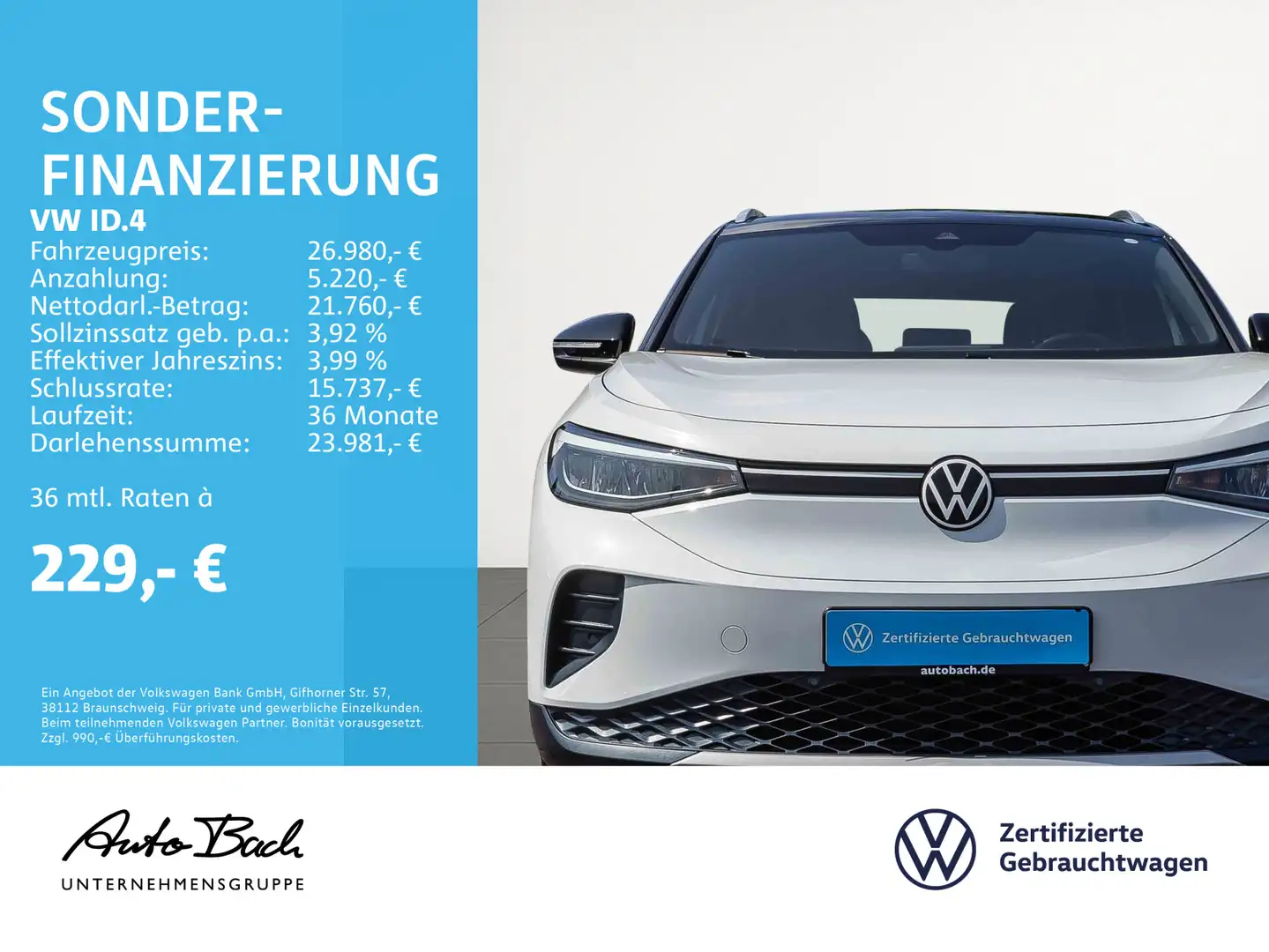 Volkswagen ID.4 "1st" Automatik Navi LED ACC EPH DAB AHK Weiß - 2
