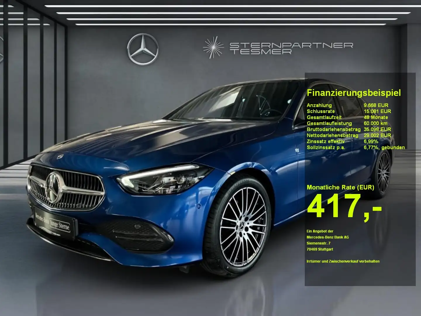 Mercedes-Benz C 180 AVANTGARDE+SSD+TOTW+AMBIENTE+KAMERA+AHK Blau - 1