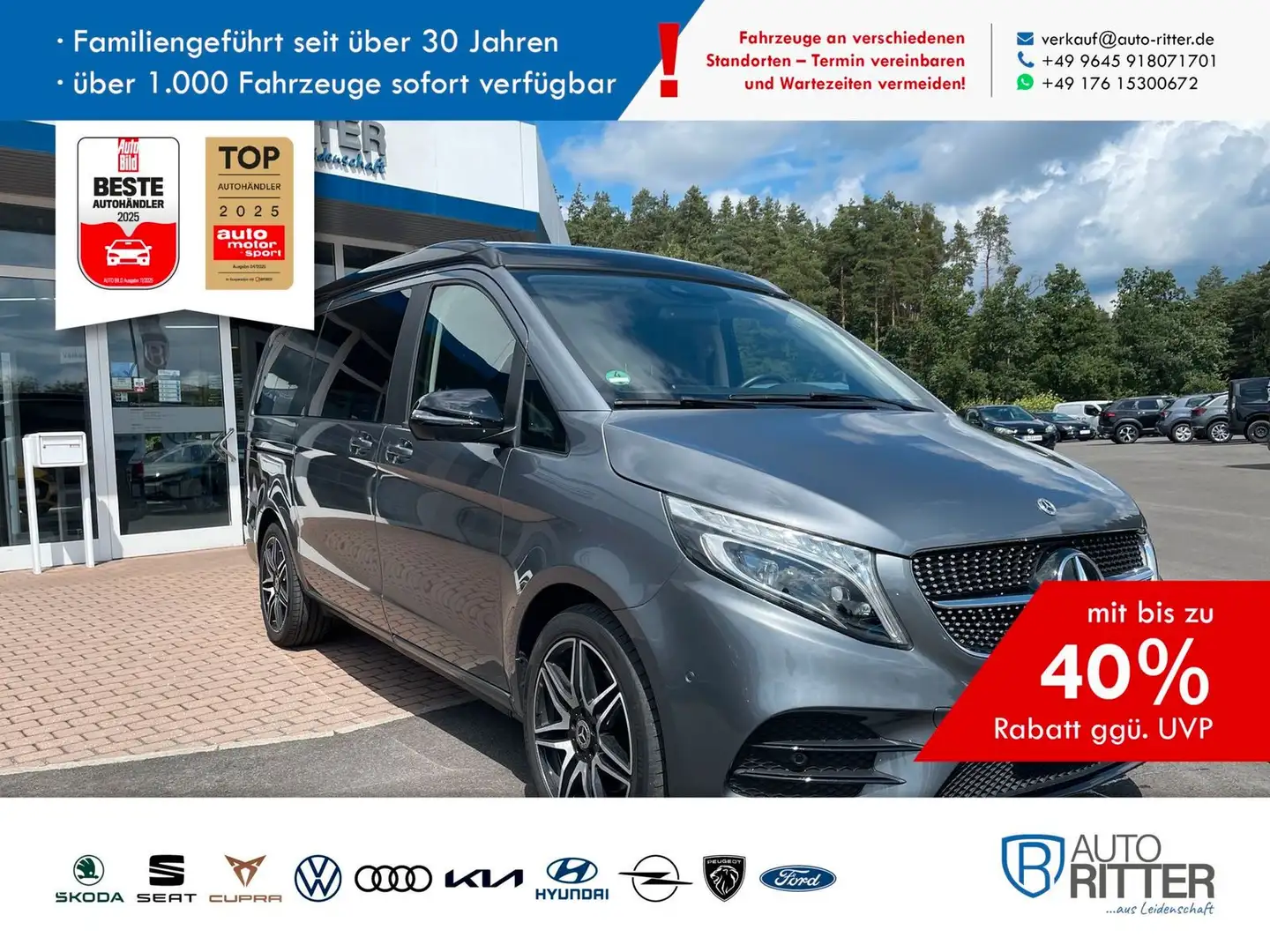 Mercedes-Benz V 250 AMG-Line d AMG Marco Polo Carbon+AHK+AC... Gris - 1