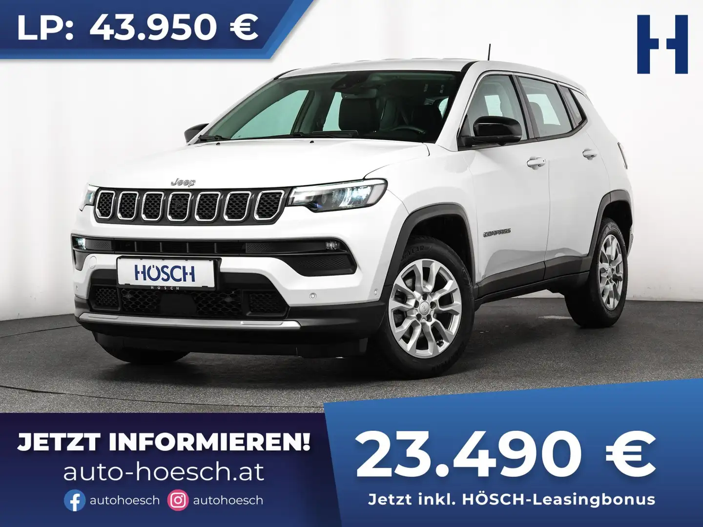 Jeep Compass T4 130 Aut. TOP EXTRAS MEGADEAL Weiß - 1