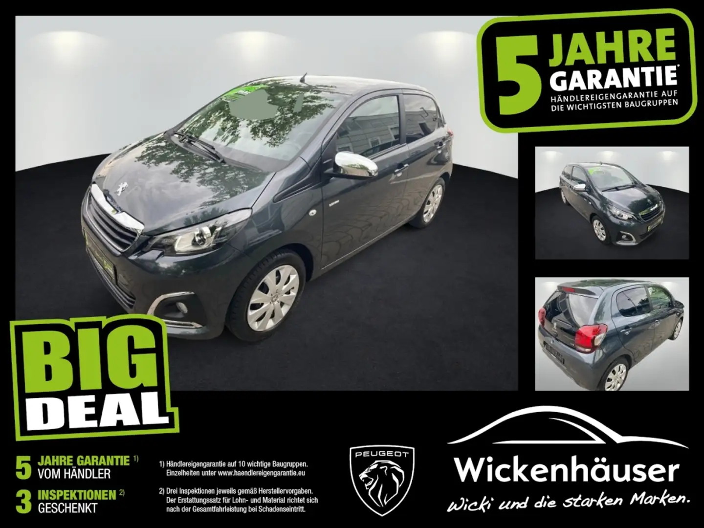 Peugeot 108 1.0 VTi Style 5trg SHZ Klima CarPlay Kamera Grau - 1