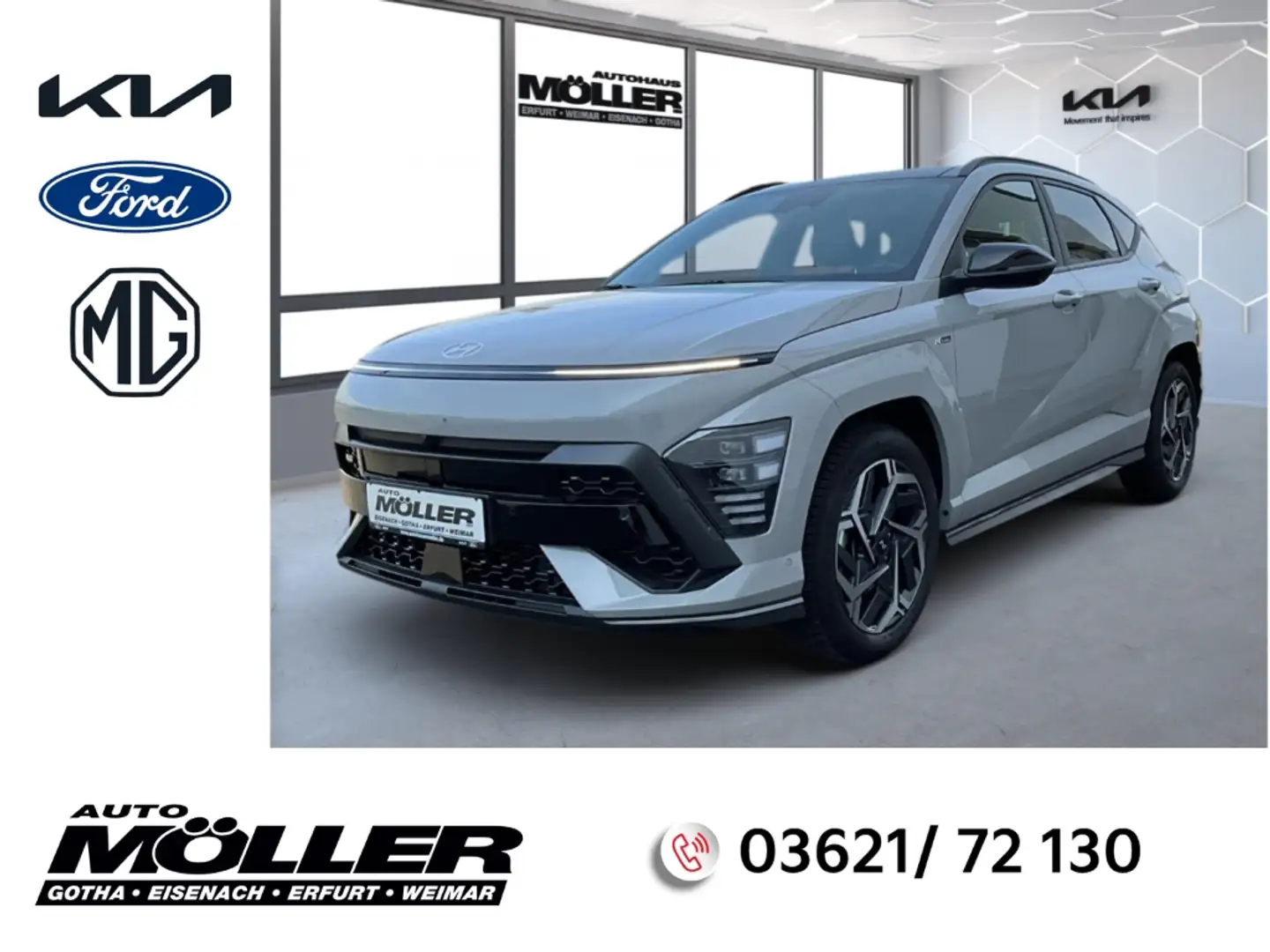 Hyundai KONA N-Line Tempomat LED elektr. Sitze Park Distance Co Grau - 1