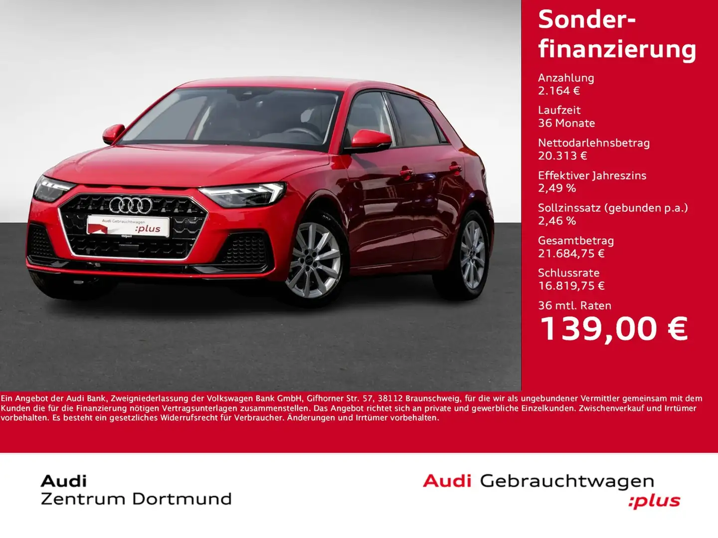 Audi A1 Sportback 25 advanced CAM ACC NAVI+ LED Rot - 1