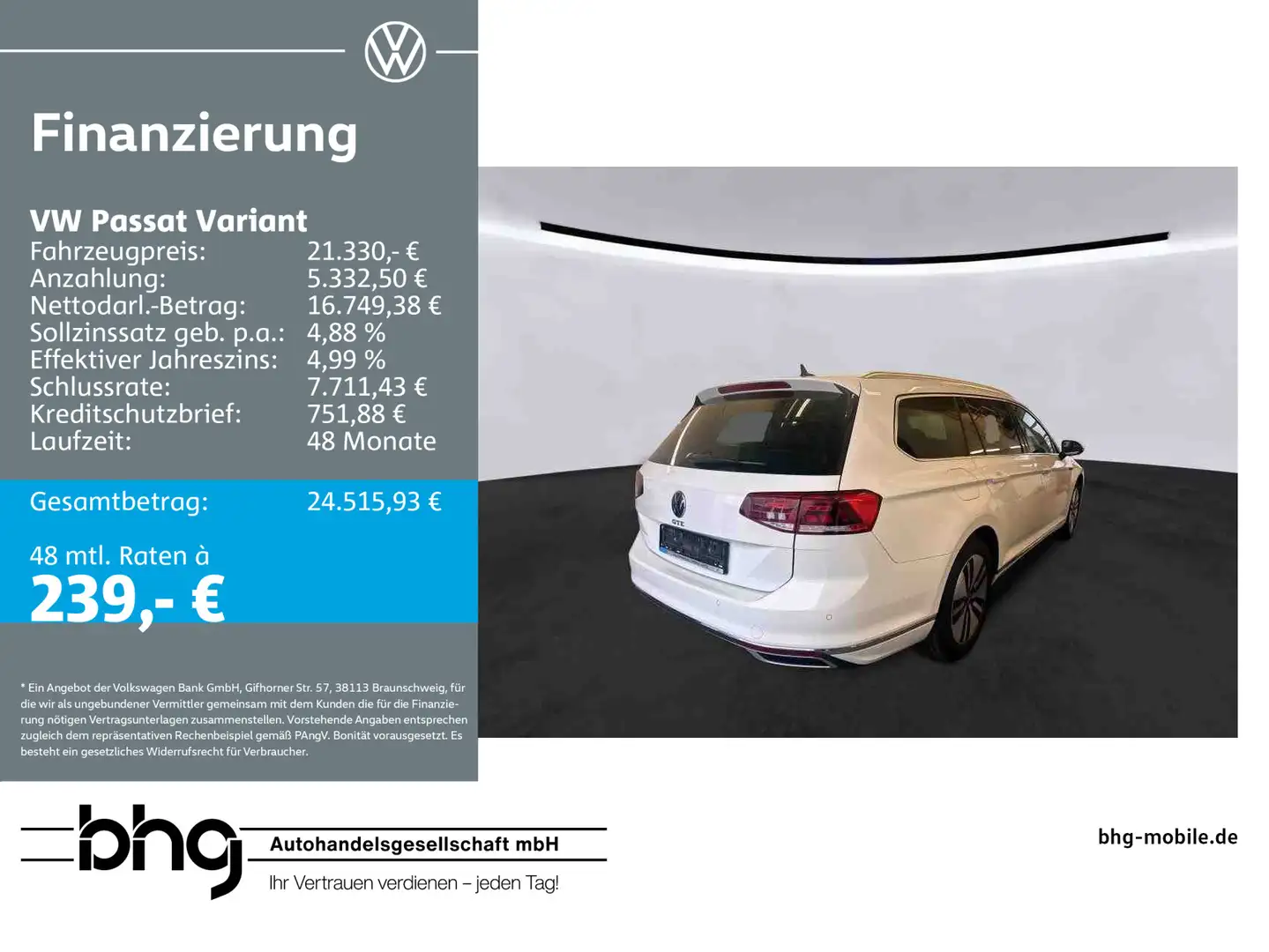 Volkswagen Passat Variant 1.4 TSI Plug-In-Hybrid DSG GTE Weiß - 1