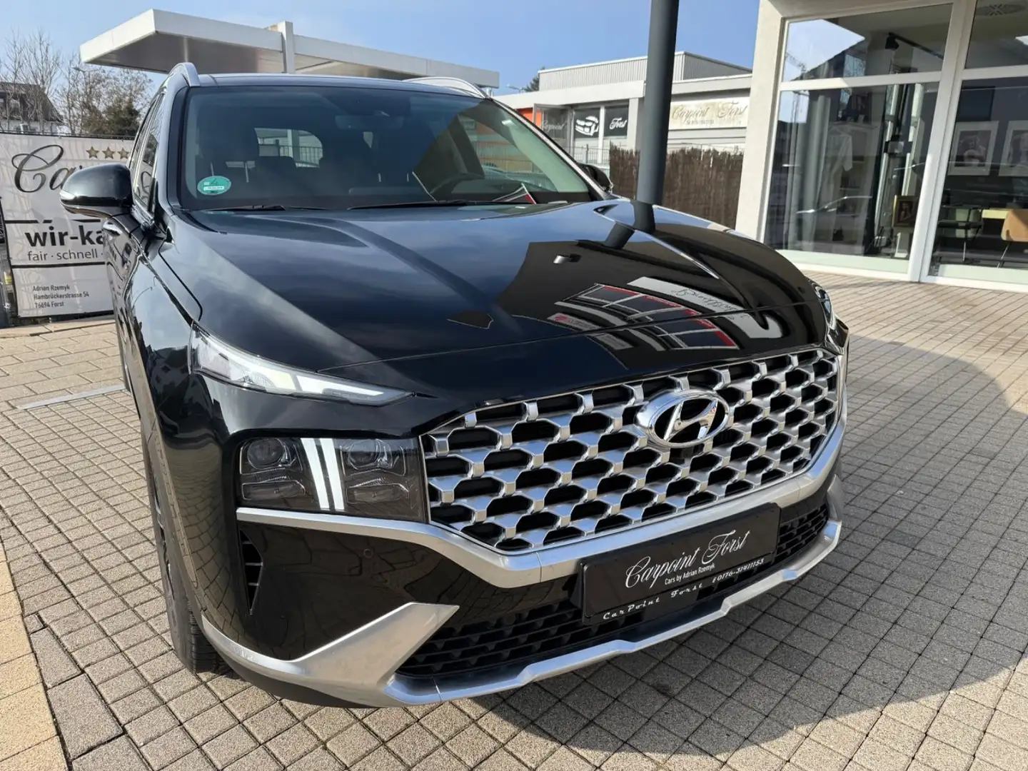 Hyundai SANTA FE Prime 4WD, 1.Hand, AHK, LEDER ,PANO,uvm Noir - 2