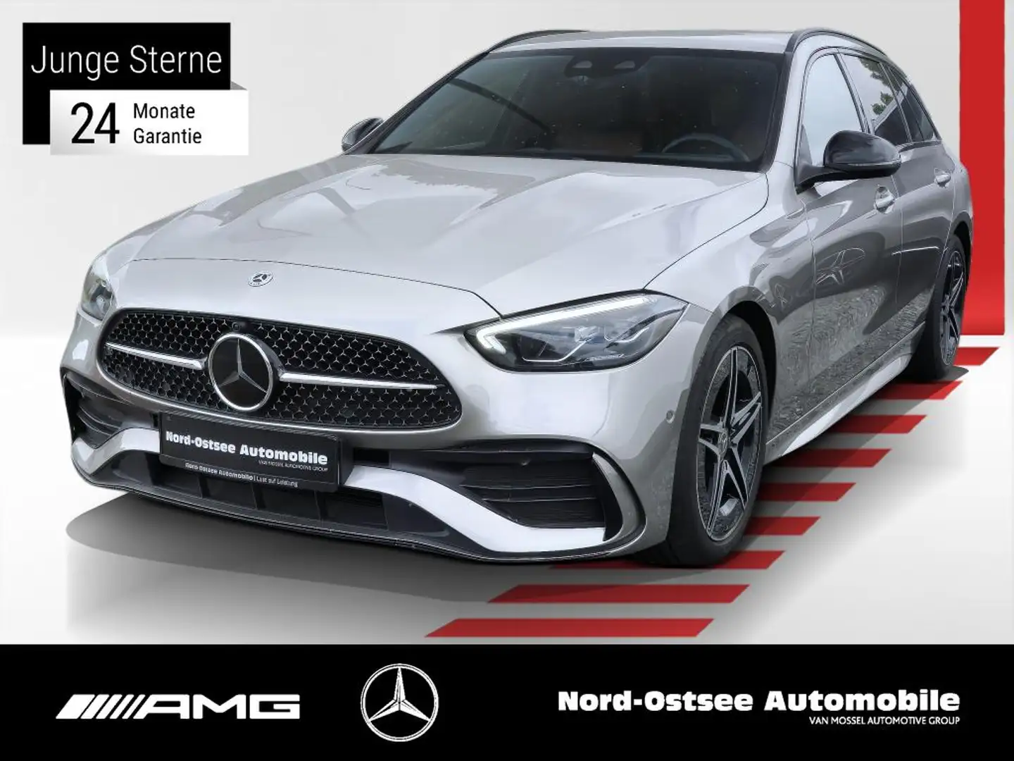 Mercedes-Benz C 220 d T AMG NAVI KAMERA AHK LED NIGHT PDC SHZ Argintiu - 1