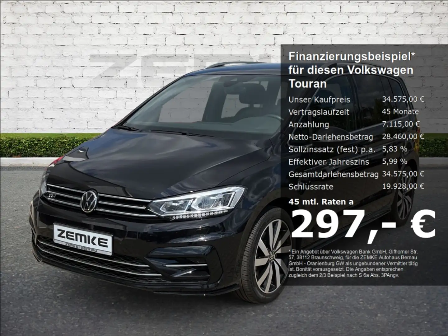 Volkswagen Touran 1.5 TSI DSG Highline R-line Sportpaket Navi Digita Schwarz - 1