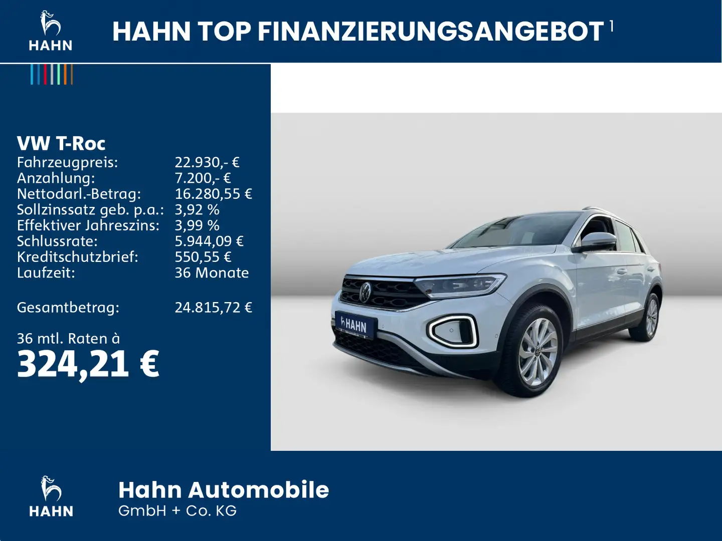 Volkswagen T-Roc 1.5 SI Life LED Nav Parklenk Sitzh APP DAB Weiß - 2