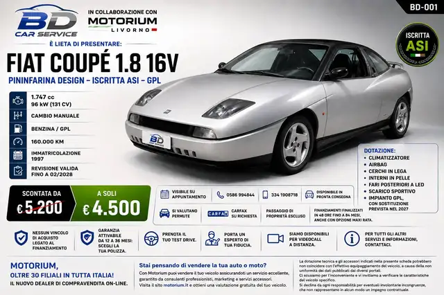 Fiat Coupe Coupe 1.8 16v Pininfarina Design - Iscritta ASI