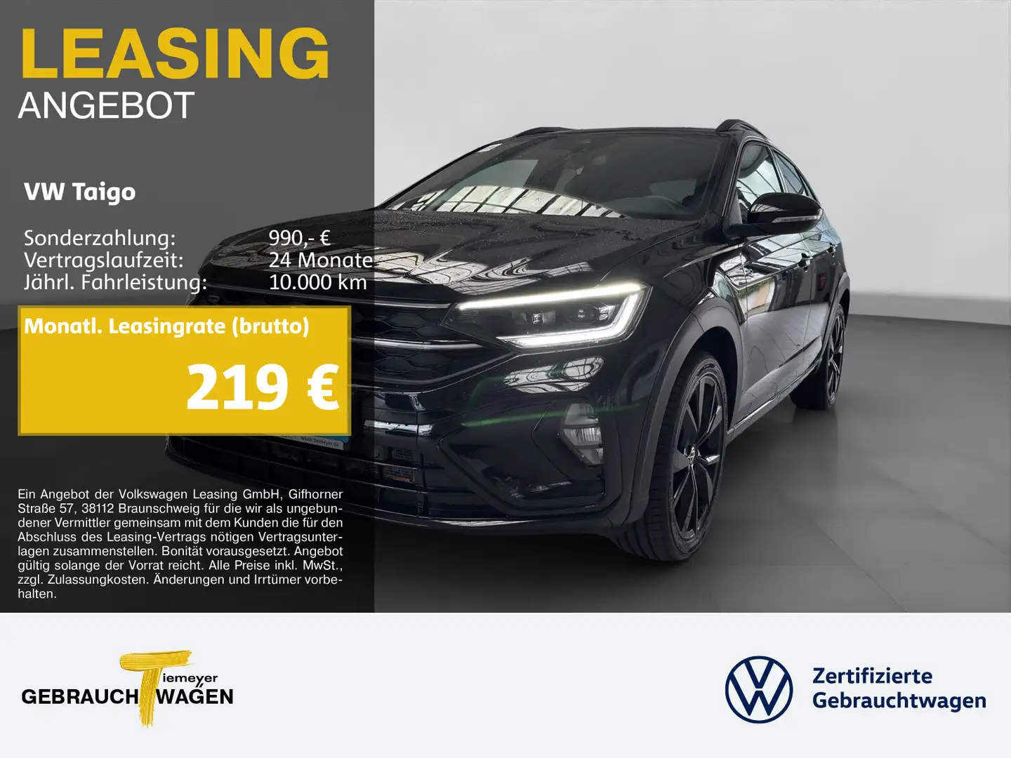 Volkswagen Taigo 1.5 TSI DSG R-LINE BLACK STYLE LM18 NAVI K Schwarz - 1