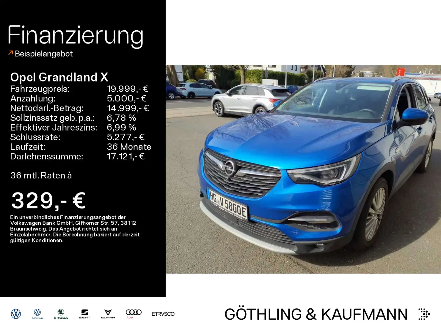 Opel Grandland X Grandland x 1.6 hybrid 4x4 Autom.*LED*Navi*360° Kék - 1