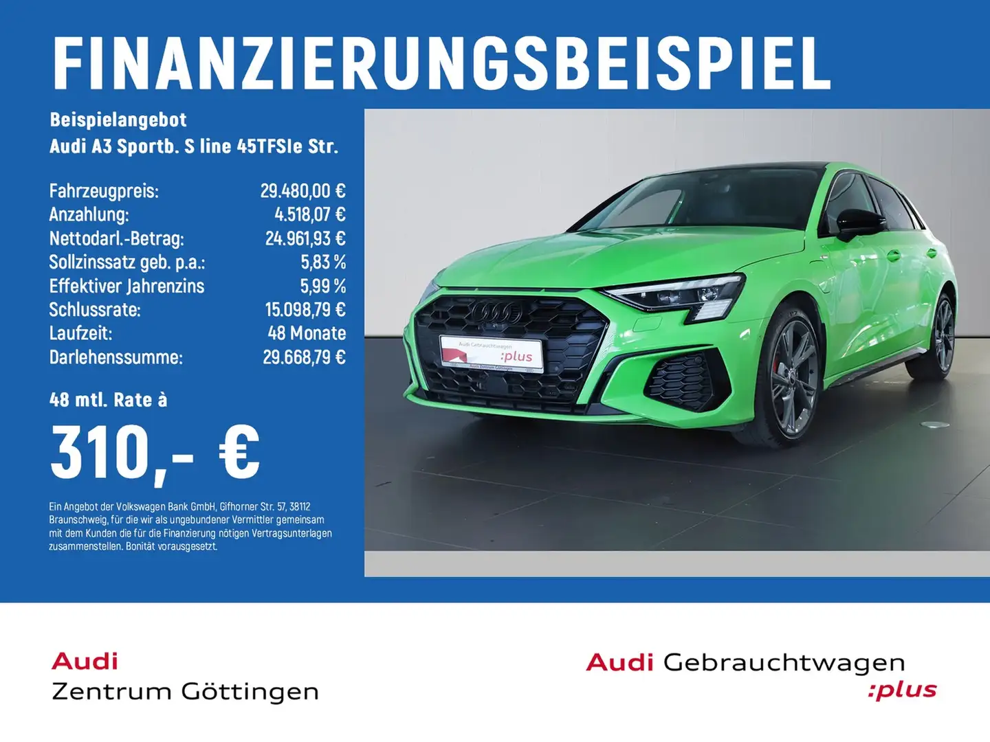 Audi A3 Sportb. S line 45TFSIe Str. MATRIX+PANO+OPTIK Vert - 2