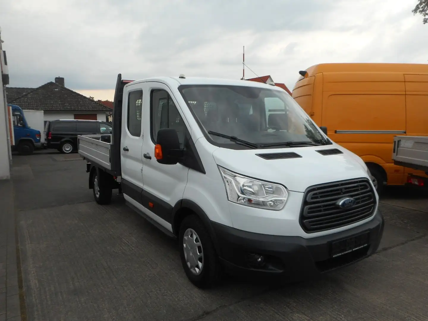 Ford Transit Pritsche 350 L3 Doka Klima Leder AHK Weiß - 1