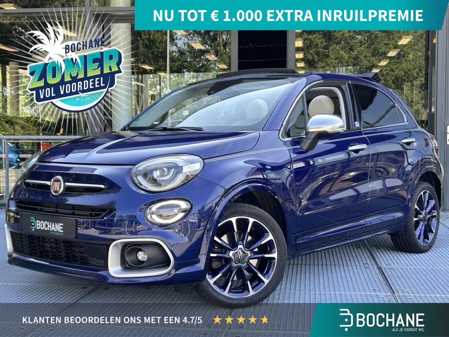 Fiat 500X 1.3 Yacht Club Capri Automaat | Schuif/Open Dak | Blauw - 1