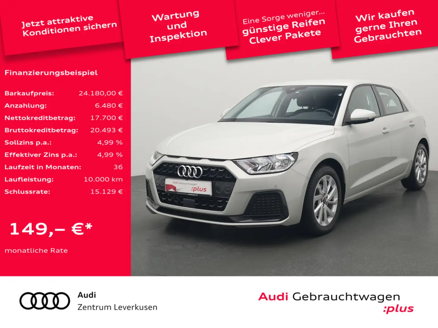 Audi A1 Sportback advanced VIRT AHK KAM SHZ PDC NA Silber - 1