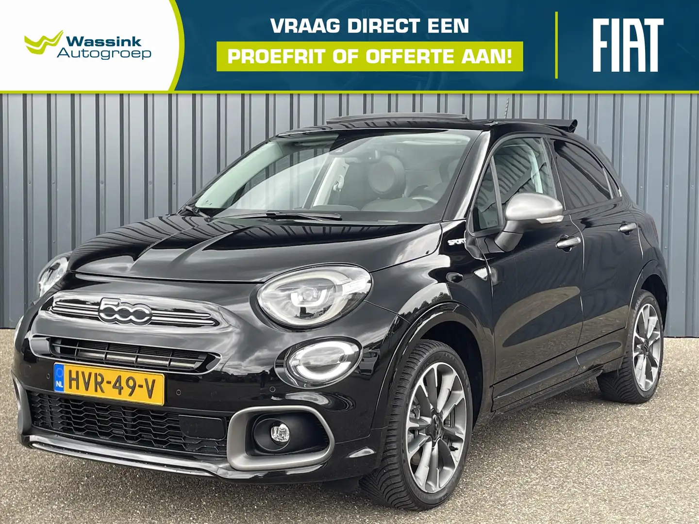 Fiat 500X 1.5 Hybrid 130pk Automaat I Sport Cabrio I Panoram Zwart - 1