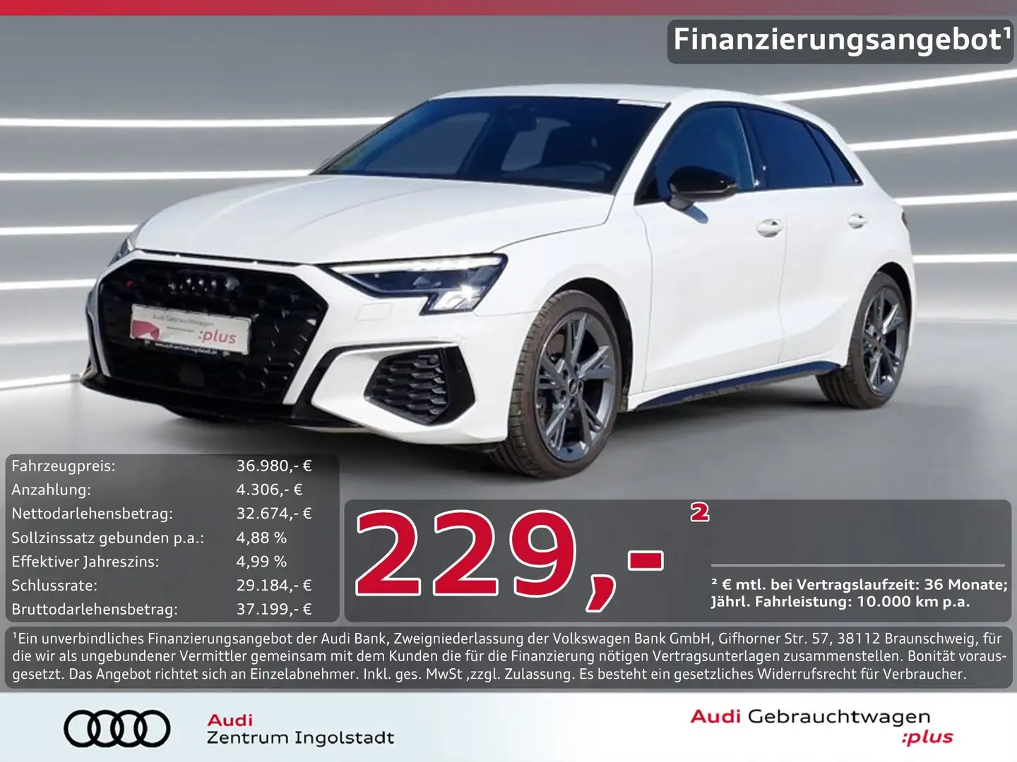 Audi S3 Sportback TFSI NAVI Optikpaket-Schwarz+ GRA Weiß - 1