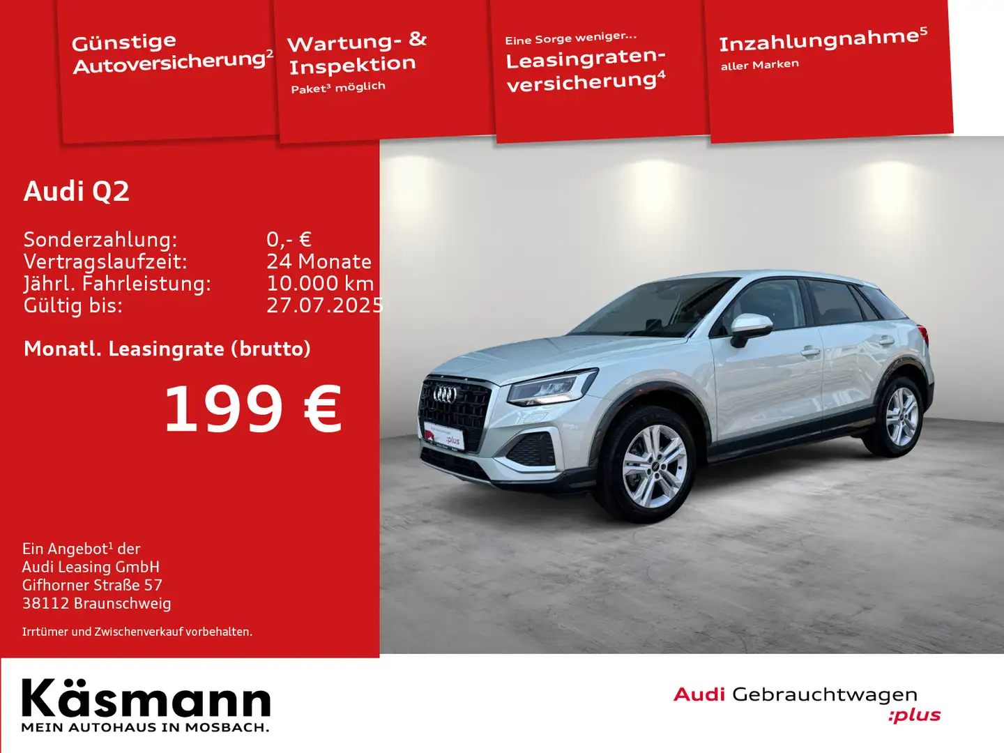 Audi Q2 30TFSI advanced AHK GRA PDC LED Argent - 1