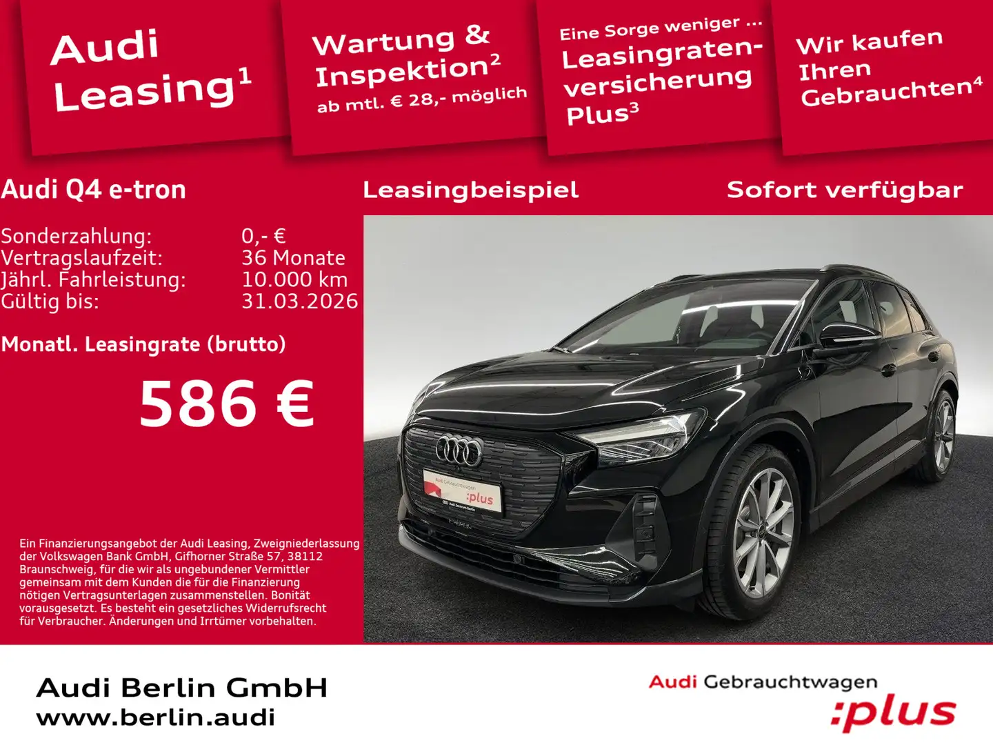 Audi Q4 e-tron 45 quattro AHK NAVI 360°K VIRTUAL Schwarz - 1