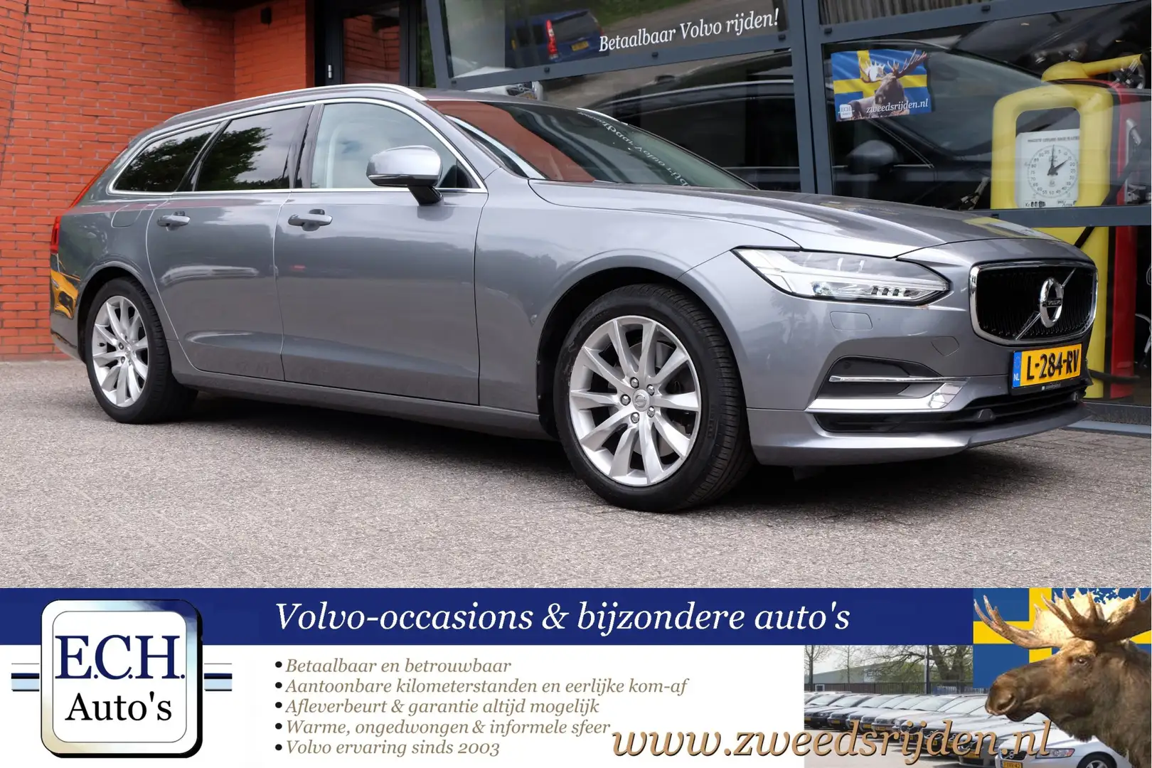 Volvo V90 T5 255 pk Aut. Panoramadak, Adaptieve CC, Apple Ca Grigio - 1
