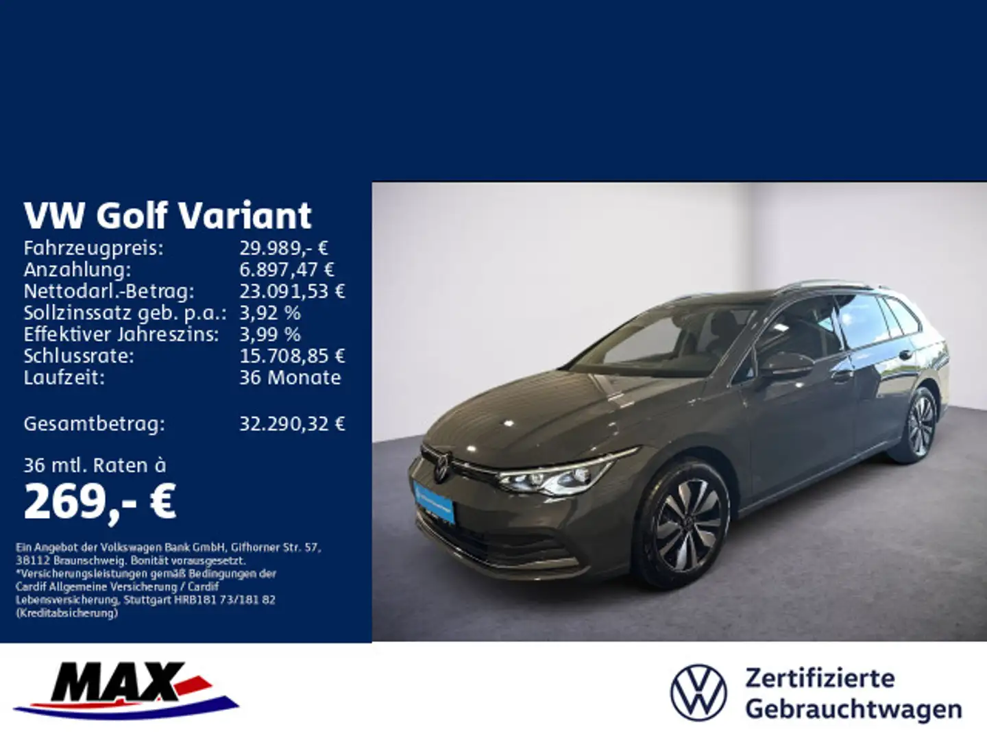 Volkswagen Golf Variant VIII 2.0 TDI MOVE IQ.LIGHT+KAM+NAVI Grau - 1