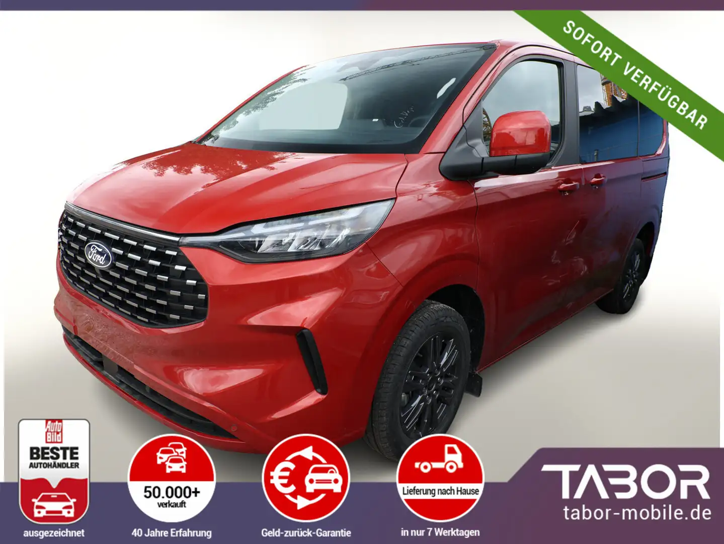 Ford Tourneo Custom TDCi 170 AT8 320 L1 Tit. Nav ACC Rojo - 1