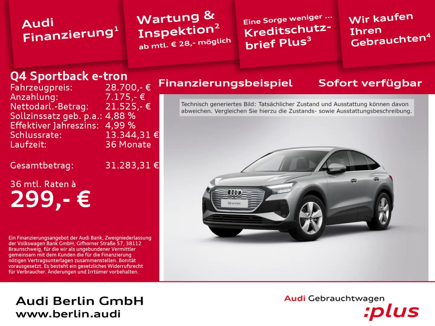 Audi Q4 e-tron Q4 Sportback 35 e-tron LED RFK NAVI SONOS Grau - 1
