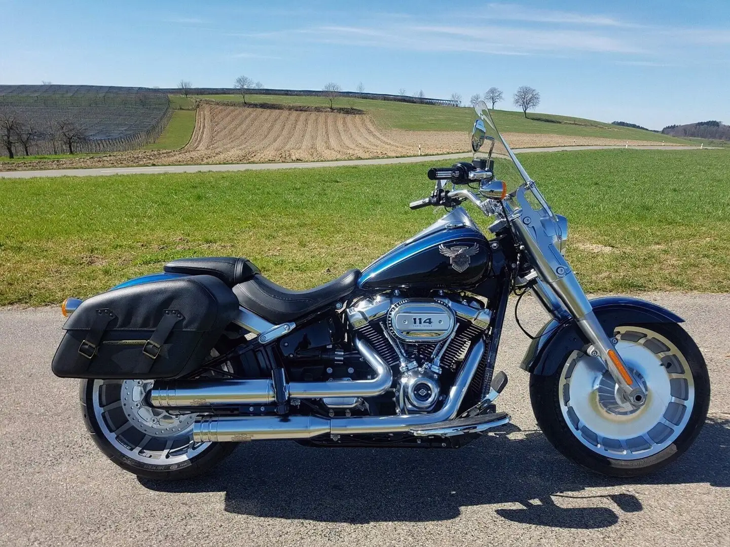 Harley-Davidson Fat Boy FLFBS Limited Edition 115TH Anniversary mit J&H Albastru - 1