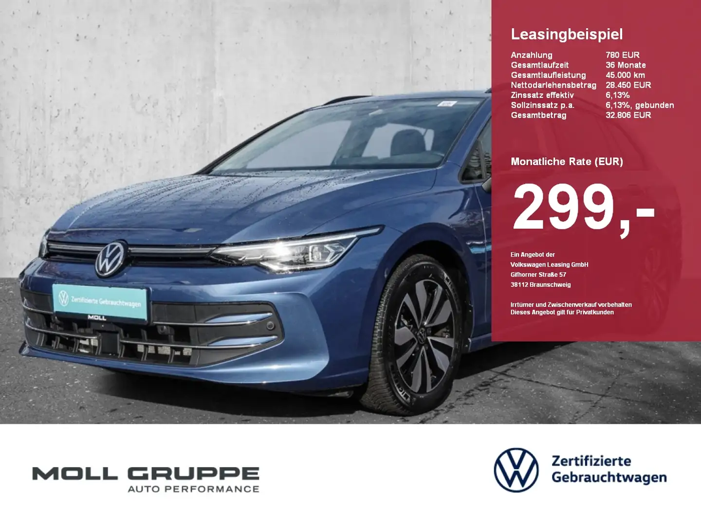 Volkswagen Golf Variant 2.0 TDI DSG Life Goal 360 ACC AHK Azul - 1