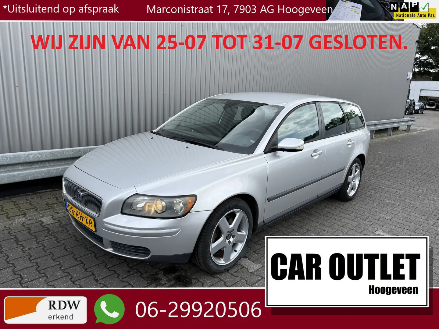 Volvo V50 2.4 Kinetic AUTOMAAT Nw APK LM --Inruil Mogelijk-- Gris - 1